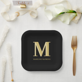 Moderne Monogramm Name fett gedruckte Typografie G Pappteller