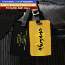 Moderne Monogramm Name | Luxuriöse schwarze und go