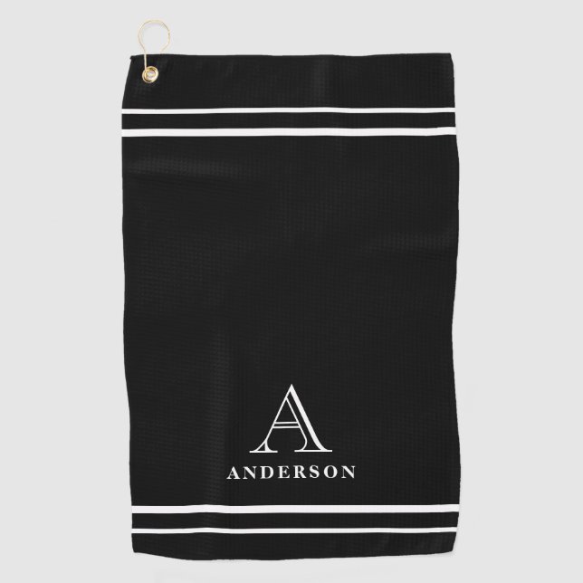 Moderne Monogramm-Name, Personalisiertes Golftuch- Golfhandtuch (Vorderseite)