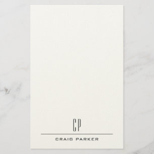Moderne Monogramm-Name Professionell Schlicht Mini Briefpapier