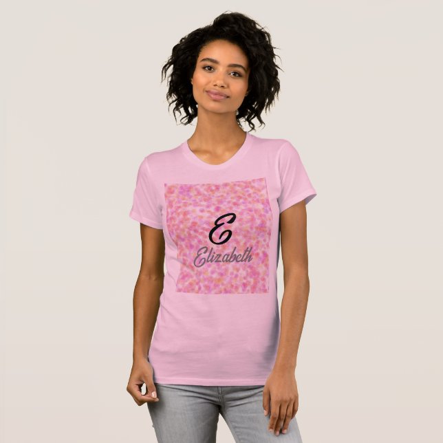 Moderne Monogramm Name Wasserfarbe Rosa Gelbe Punk T-Shirt (Vorne ganz)