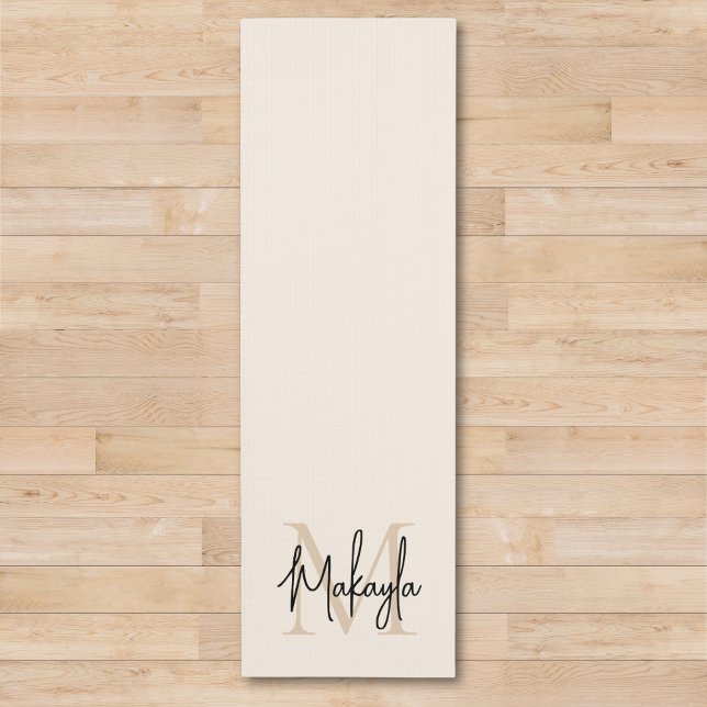 Moderne Monogramm Name  Yogamatte (Von Creator hochgeladen)
