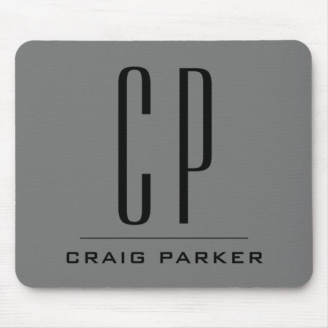 Moderne Monogramm-Professionell-Einfach Ihr Name Mousepad (Vorne)
