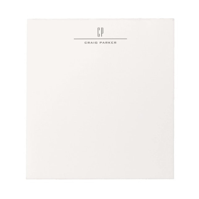 Moderne Monogramm-Professionell-Einfache Pastellfa Notizblock (Vorderseite)