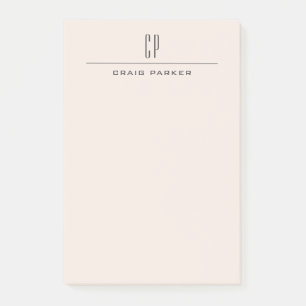 Moderne Monogramm-Professionell-Einfarbig-Pastellf Post-it Klebezettel