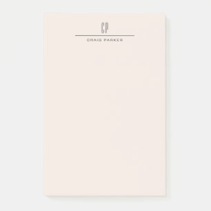 Moderne Monogramm-Professionell-Einfarbig-Pastellf Post-it Klebezettel