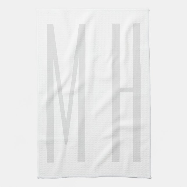 Moderne Monogramm Professionell Schlicht Minimalis Geschirrtuch (Vertikal)