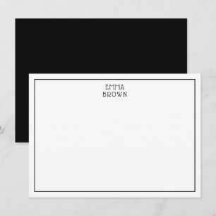 Moderne Monogramm-Professionelle Name Schwarz Weiß Mitteilungskarte