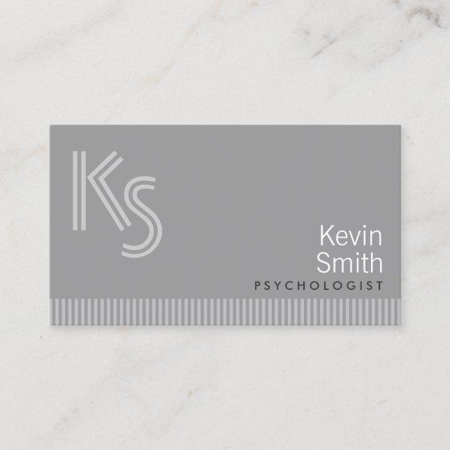 Moderne Monogramm-Psychologe-Visitenkarte Visitenkarte (Vorderseite)