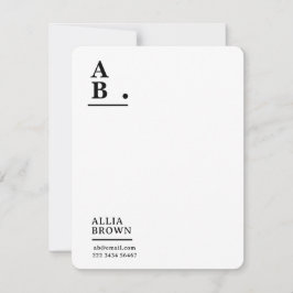 Moderne Monogramm-Rosa-Feminine-Design Mitteilungskarte