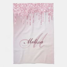 , moderne monogramm Rose Gold lila Glitzer
