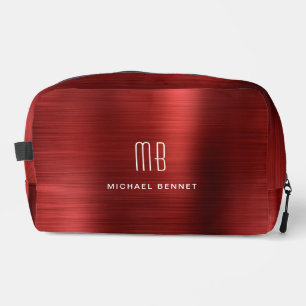 Moderne Monogramm Rot Waschbeutel