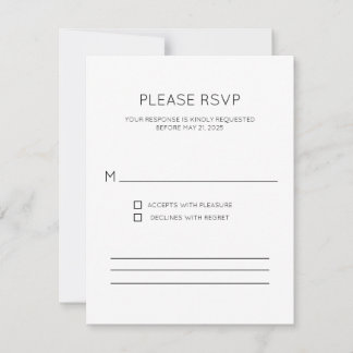 Moderne Monogramm-RSVP-Karte RSVP Karte
