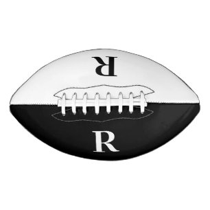 Moderne Monogramm Schwarz und Weiß Football