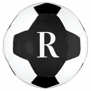 Moderne Monogramm Schwarz/Weiß Fußball