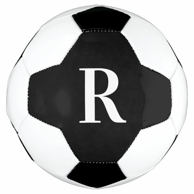 Moderne Monogramm Schwarz/Weiß Fußball (Vorderseite)