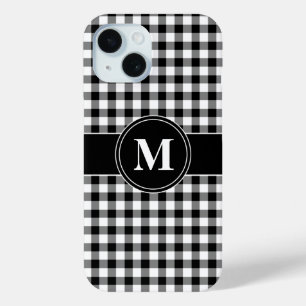 Moderne Monogramm Schwarz-Weiß-Muster Case-Mate iPhone Hülle