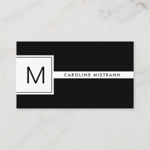 Moderne Monogramm Schwarz & Weiß Professional Visitenkarte