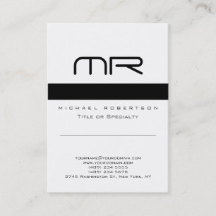 Moderne Monogramm Schwarz Weiß Saubere Visitenkart Visitenkarte