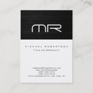 Moderne Monogramm-Schwarz-weiße Visitenkarte