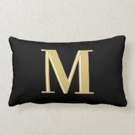 Moderne Monogramm Typografie Gold schwarz Lendenkissen