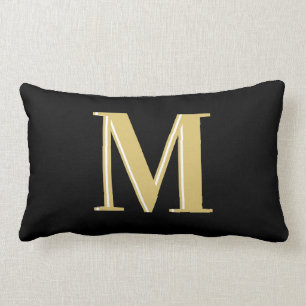 Moderne Monogramm Typografie Gold schwarz Lendenkissen