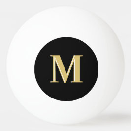 Moderne Monogramm Typografie Gold schwarz Tischtennisball