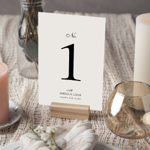 Moderne Monogramm-Typografie-Script-Hochzeit Tischnummer