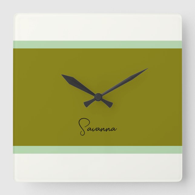 Moderne Monogramm-Uhr Quadratische Wanduhr (Vorderseite)