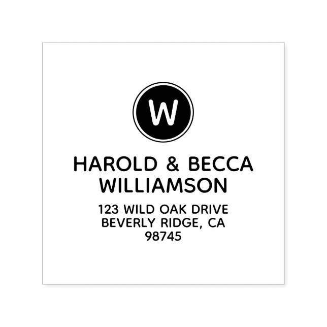 Moderne Monogramm- und Name-Rücksendeadresse Permastempel (Design)