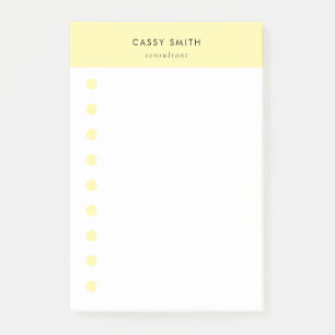 Moderne Monogramm & Weiß Gelb Täglich Post-it Klebezettel