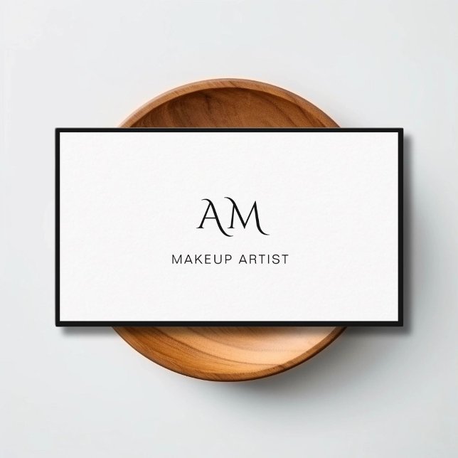 Moderne, monogramm, weiße Visitenkarte (odern, Monogram, White Business Card)