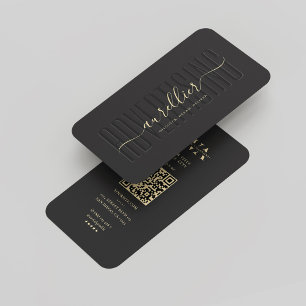 Moderne Monogramm-Werbung Beruflich Black Visitenkarte