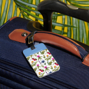 Moderne Monogramm-Wildblumenmuster stilvoll Gepäckanhänger
