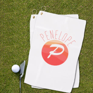 Moderne Monogrammbuchstabe P orange Korallenrosa Golfhandtuch