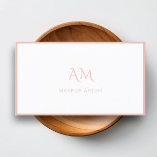 Moderne, Monogramme, Carte de visite blanc