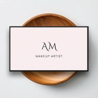 Moderne, Monogramme, Carte de visite rose clair