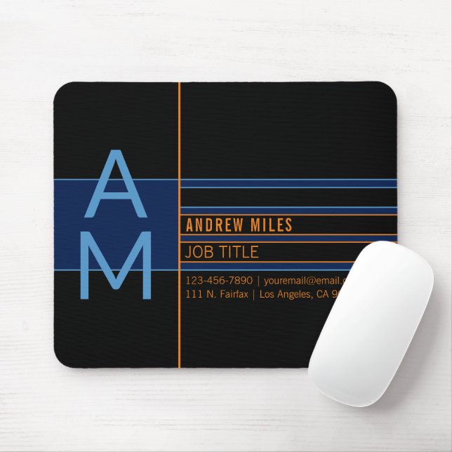 Moderne Monogramme & editierbare Formen & Farben Mousepad (Mit Mouse)