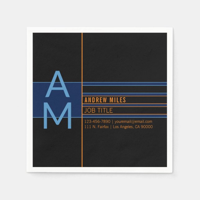 Moderne Monogramme & editierbare Formen & Farben Serviette (Vorderseite)