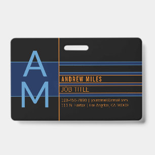 Moderne Monogramme und bearbeitbare Formen und Far Ausweis