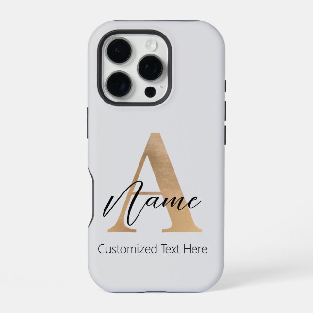Moderne monogrammierte Anfangsbuchstabe A & Name P iPhone 16 Pro Hülle (Rückseite)