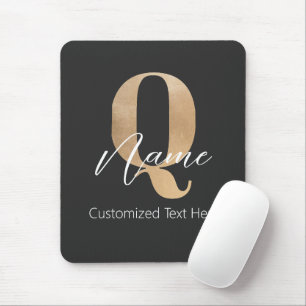 Moderne monogrammierte Anfangsbuchstabe Q & Name P Mousepad