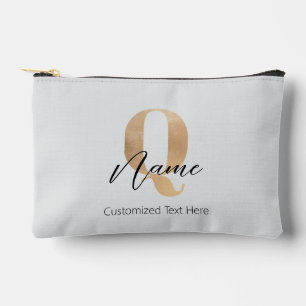 Moderne monogrammierte Anfangsbuchstabe Q & Name P Zubehörtasche