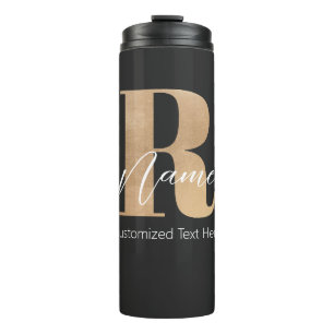 Moderne monogrammierte Anfangsbuchstabe R & Name P Thermosbecher
