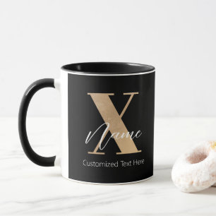 Moderne monogrammierte Anfangsbuchstabe X & Name P Tasse