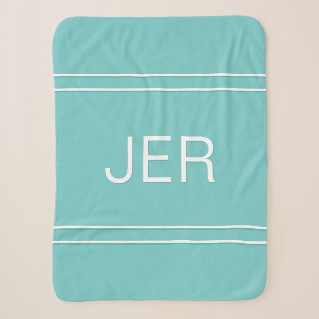 Moderne monogrammierte benutzerdefinierte Initiale Sherpadecke (Vorderseite)