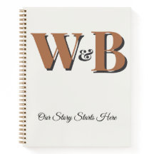 Moderne monogrammierte Gästebuch | Elegante Folien