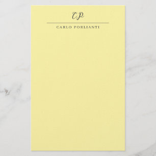 Moderne monogrammierte Kalligrafie-Name Briefpapier