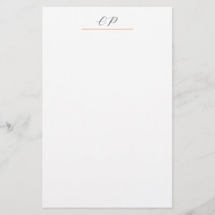 Moderne monogrammierte Kalligrafie schlicht einfac Briefpapier