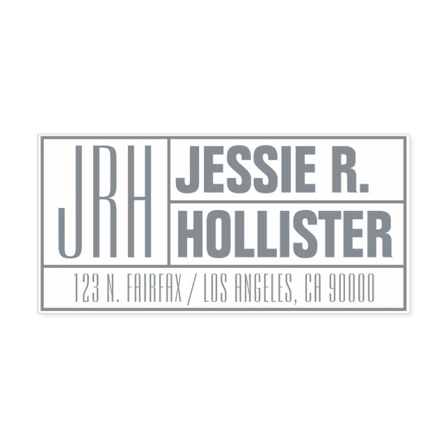 Moderne Monogrammnamen oder geschäftliche Rücksend Permastempel (Design)